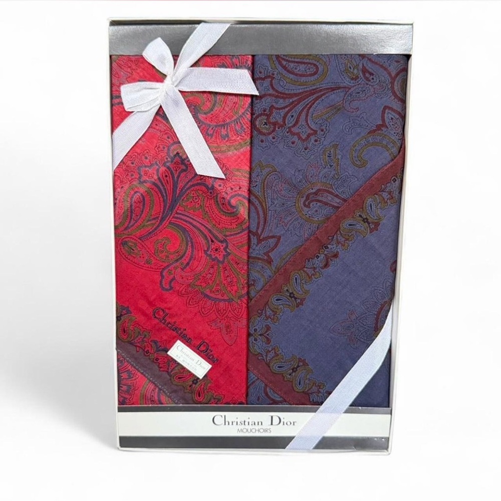 Christian Dior Paisley Handkerchief Set